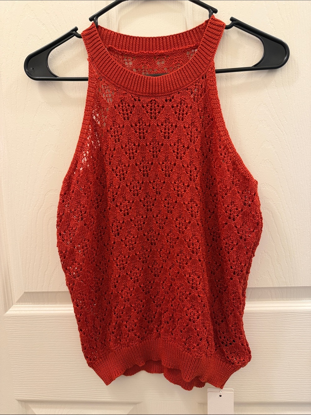 Women's Red Knit Halter Tank Top